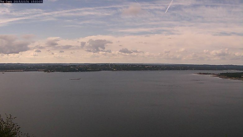 Lake Travis webcam, October 31, 2015 2:10 PM CT