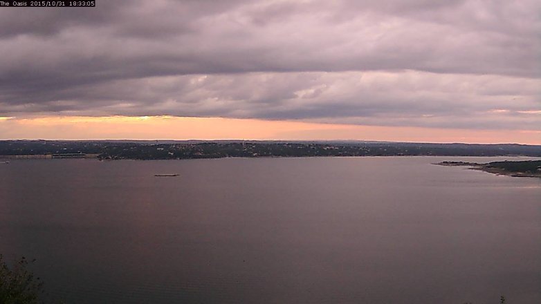 Lake Travis webcam, October 31, 2015 5:40 PM CT