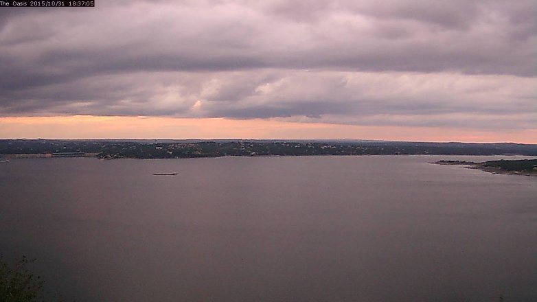 Lake Travis webcam, October 31, 2015 5:45 PM CT