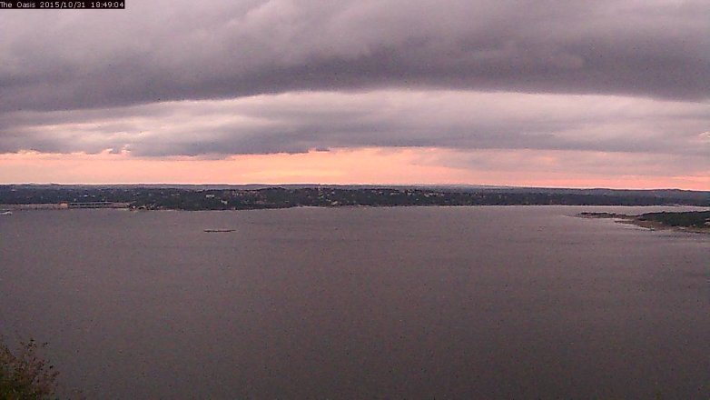 Lake Travis webcam, October 31, 2015 5:55 PM CT