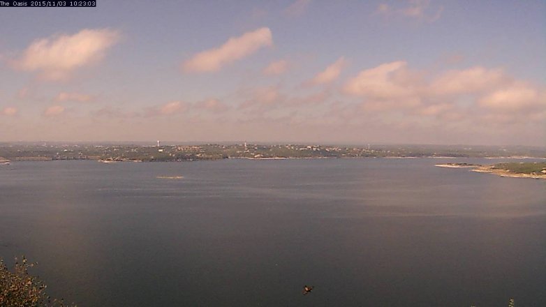 Lake Travis webcam, November 3, 2015 9:30 AM CT