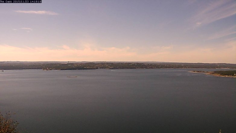 Lake Travis webcam, November 23, 2015 1:25 PM CT