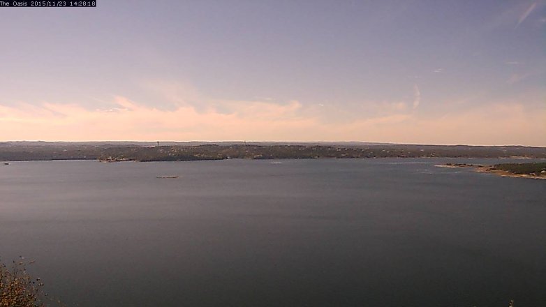 Lake Travis webcam, November 23, 2015 1:35 PM CT