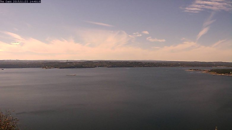 Lake Travis webcam, November 23, 2015 1:55 PM CT