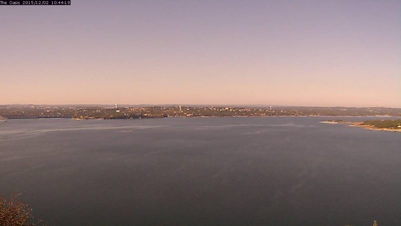 Lake Travis webcam, December 2, 2015 9:50 AM CT