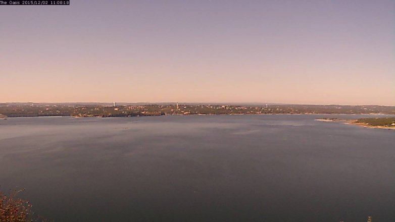 Lake Travis webcam, December 2, 2015 10:15 AM CT