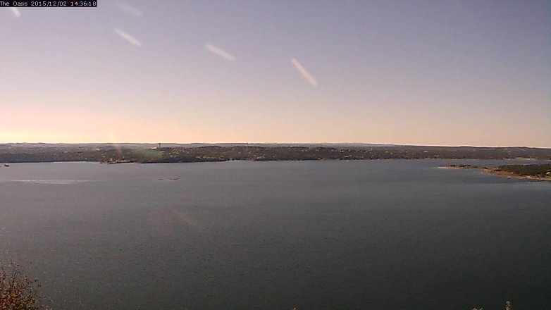 Lake Travis webcam, December 2, 2015 1:40 PM CT