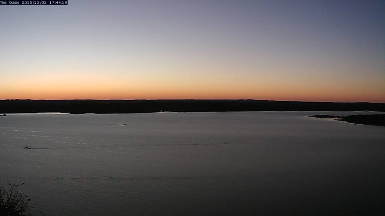 Lake Travis webcam, December 2, 2015 4:50 PM CT