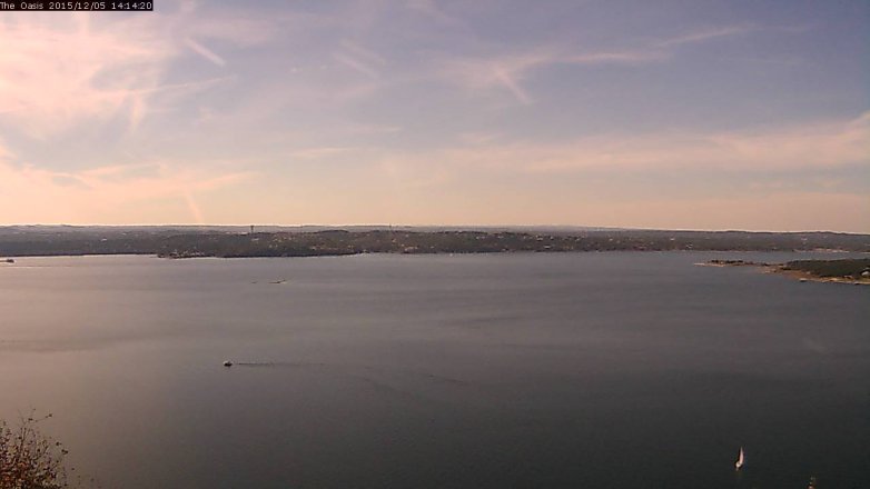 Lake Travis webcam, December 5, 2015 1:20 PM CT