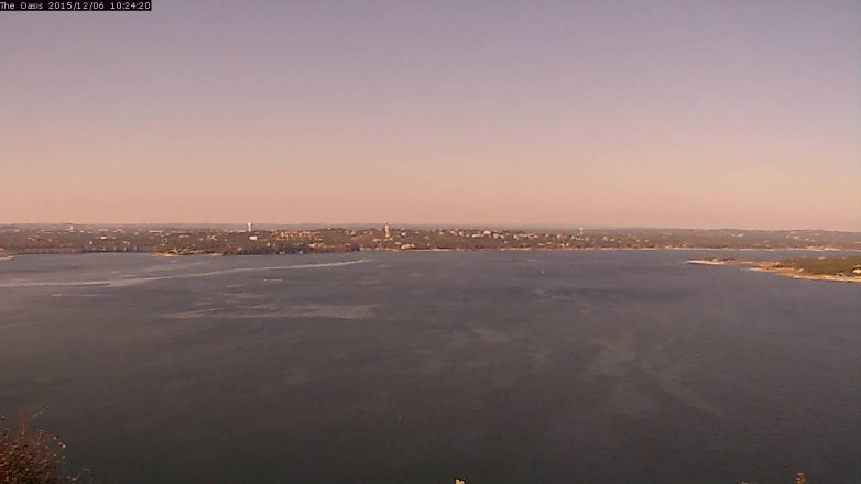 Lake Travis webcam, December 6, 2015 9:30 AM CT