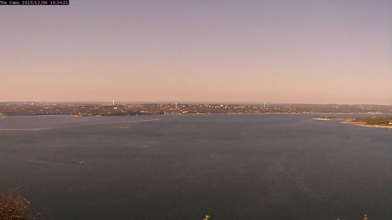 Lake Travis webcam, December 6, 2015 9:40 AM CT