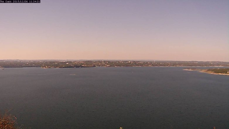 Lake Travis webcam, December 6, 2015 10:40 AM CT