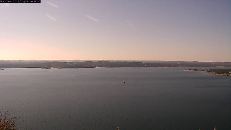 Lake Travis webcam, December 6, 2015 1:35 PM CT