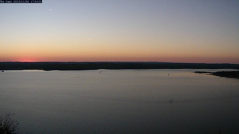Lake Travis webcam, December 6, 2015 4:40 PM CT