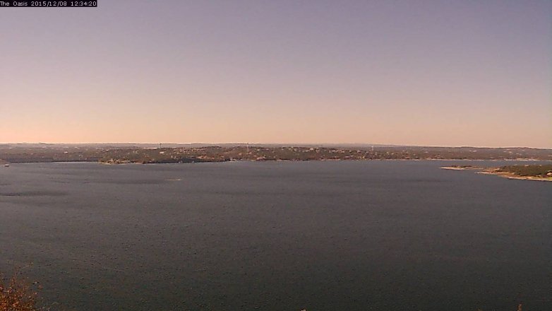Lake Travis webcam, December 8, 2015 11:40 AM CT
