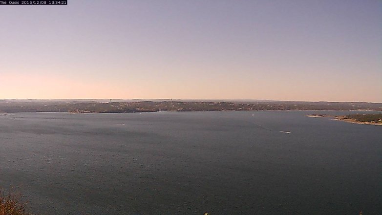 Lake Travis webcam, December 8, 2015 12:40 PM CT