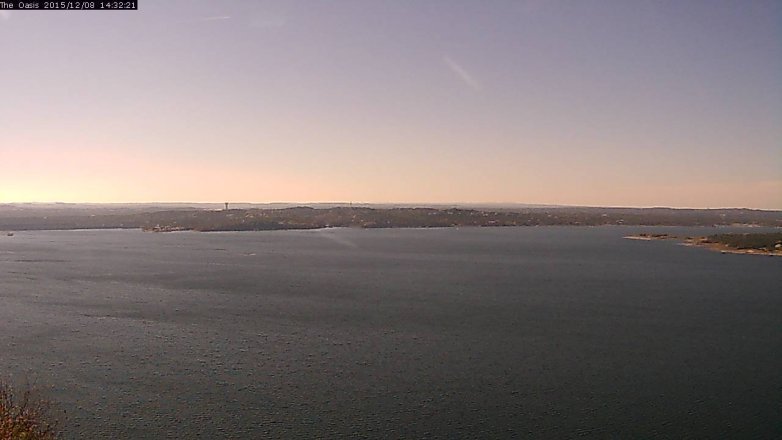 Lake Travis webcam, December 8, 2015 1:40 PM CT