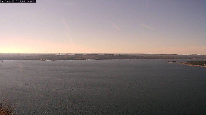 Lake Travis webcam, December 8, 2015 1:55 PM CT