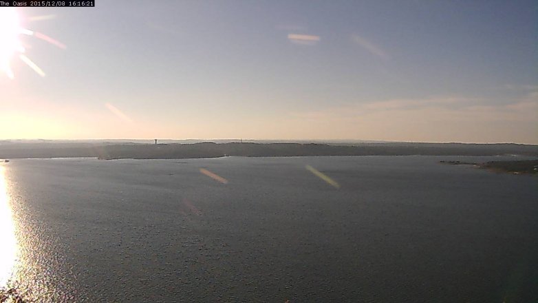 Lake Travis webcam, December 8, 2015 3:25 PM CT