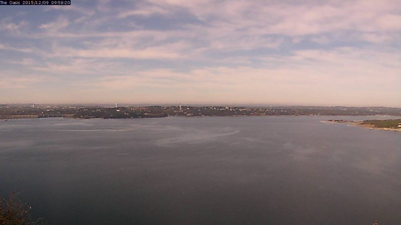 Lake Travis webcam, December 9, 2015 9:05 AM CT