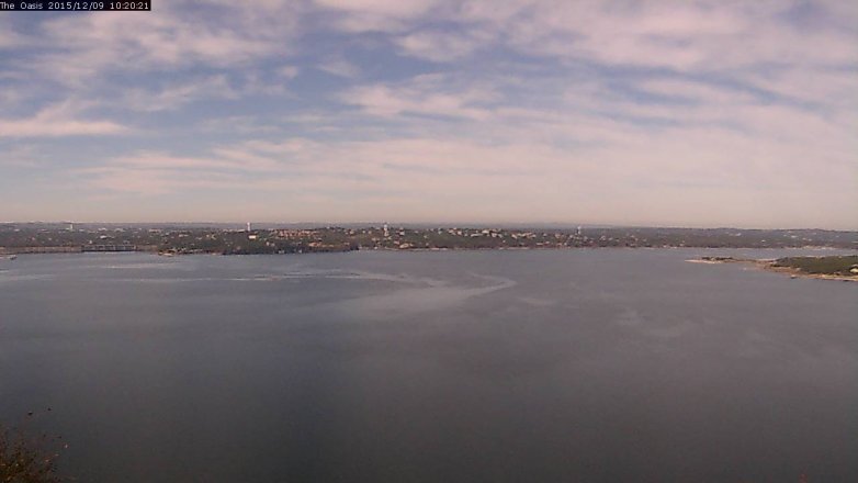 Lake Travis webcam, December 9, 2015 9:25 AM CT