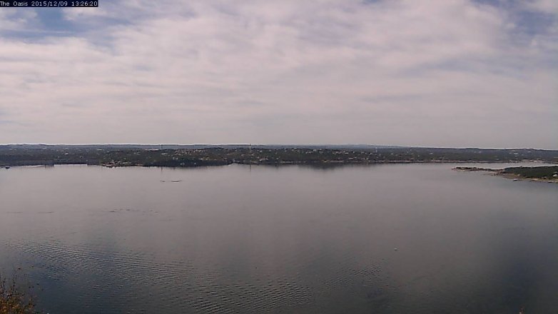Lake Travis webcam, December 9, 2015 12:35 PM CT