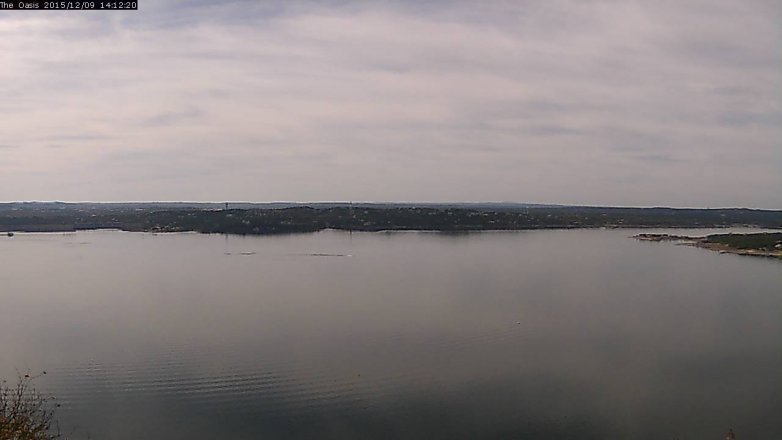 Lake Travis webcam, December 9, 2015 1:20 PM CT