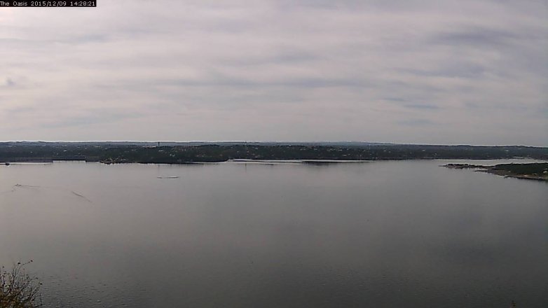 Lake Travis webcam, December 9, 2015 1:35 PM CT