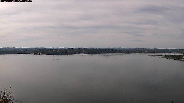 Lake Travis webcam, December 9, 2015 1:40 PM CT