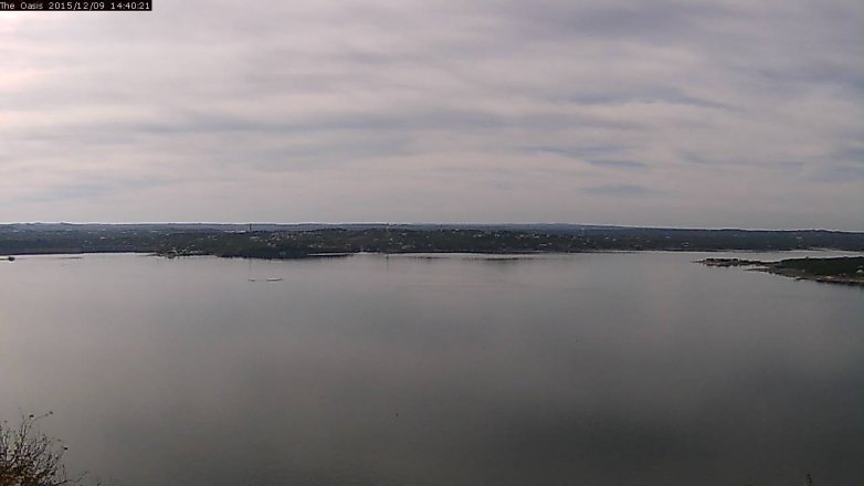 Lake Travis webcam, December 9, 2015 1:45 PM CT