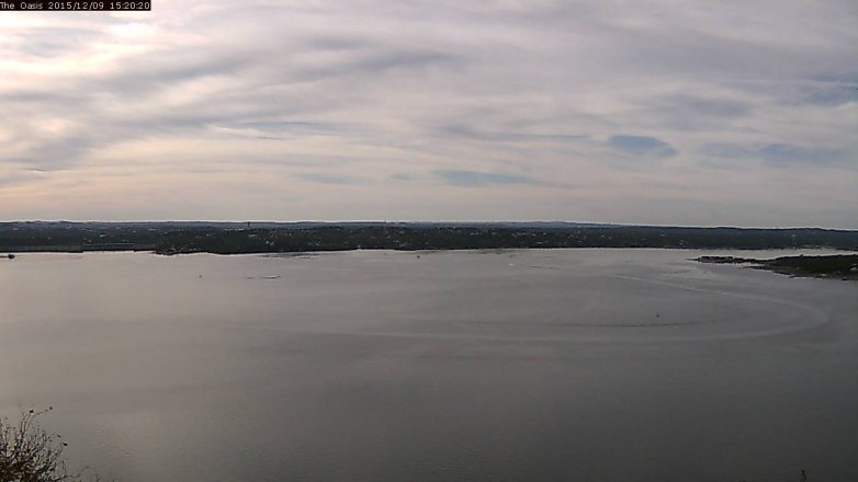 Lake Travis webcam, December 9, 2015 2:25 PM CT