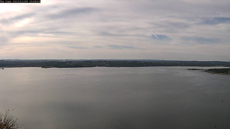 Lake Travis webcam, December 9, 2015 2:35 PM CT