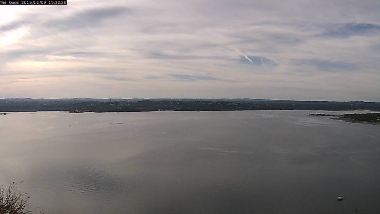 Lake Travis webcam, December 9, 2015 2:40 PM CT