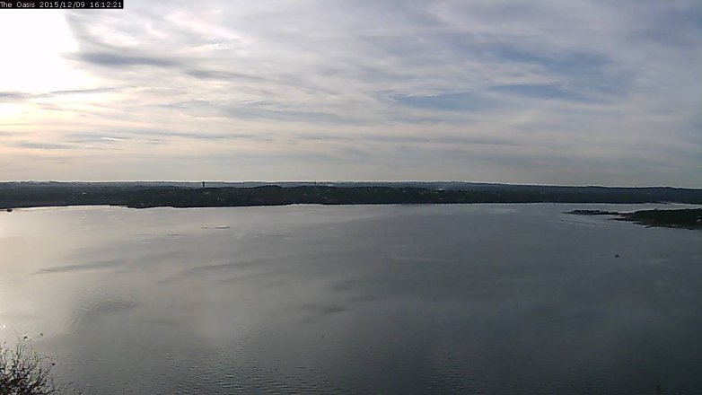 Lake Travis webcam, December 9, 2015 3:20 PM CT