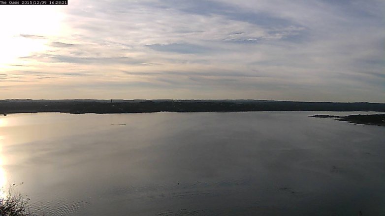 Lake Travis webcam, December 9, 2015 3:35 PM CT