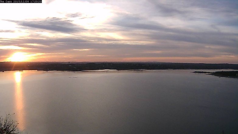 Lake Travis webcam, December 9, 2015 4:25 PM CT