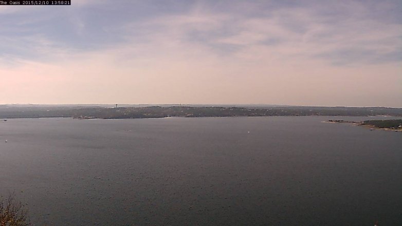 Lake Travis webcam, December 10, 2015 1:05 PM CT