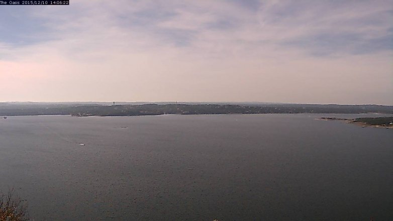 Lake Travis webcam, December 10, 2015 1:10 PM CT