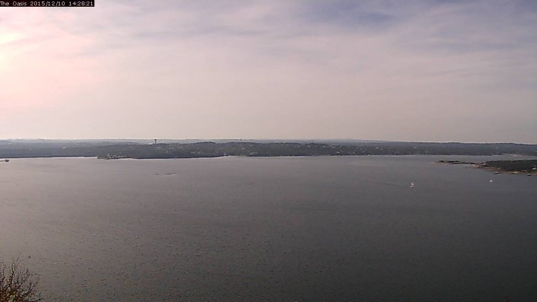 Lake Travis webcam, December 10, 2015 1:35 PM CT