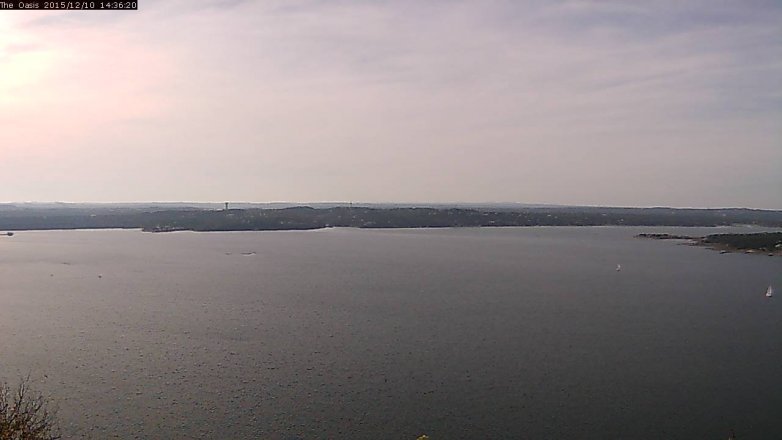 Lake Travis webcam, December 10, 2015 1:40 PM CT