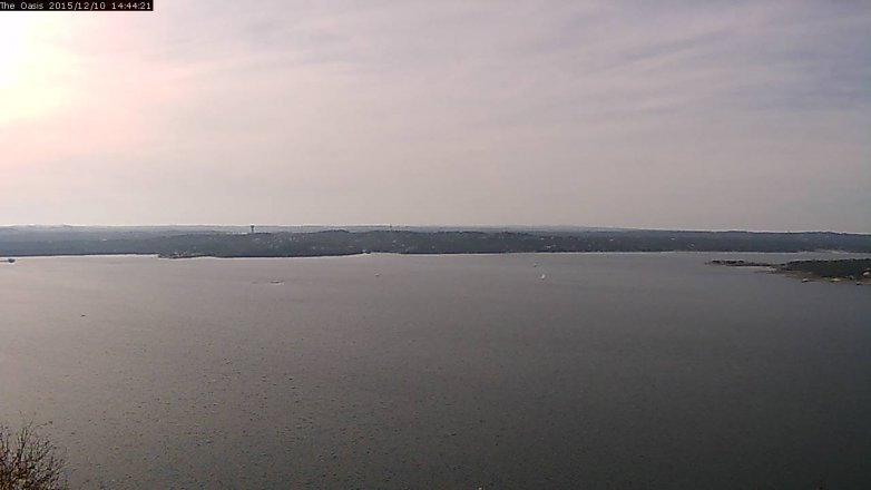 Lake Travis webcam, December 10, 2015 1:50 PM CT