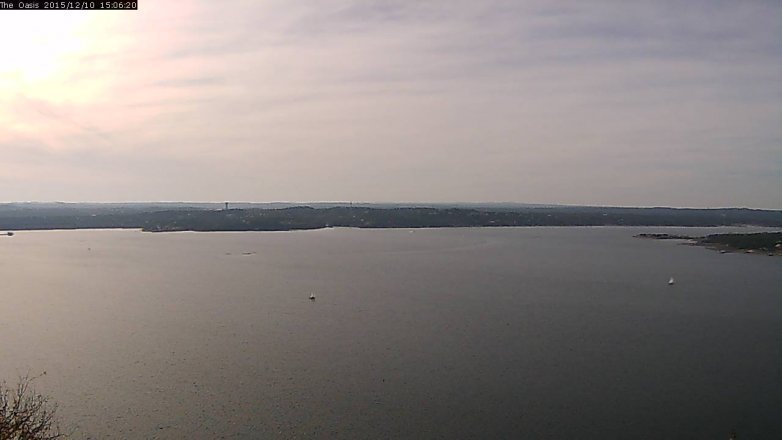 Lake Travis webcam, December 10, 2015 2:10 PM CT