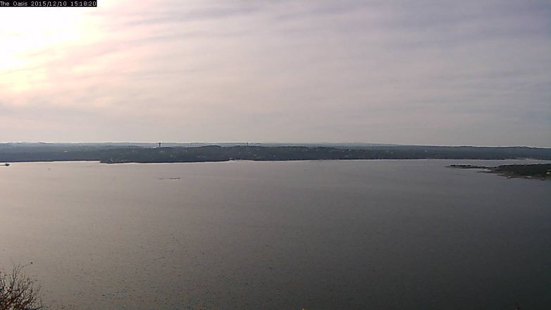 Lake Travis webcam, December 10, 2015 2:25 PM CT