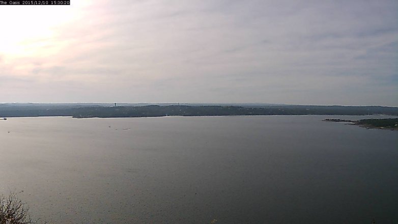 Lake Travis webcam, December 10, 2015 2:35 PM CT