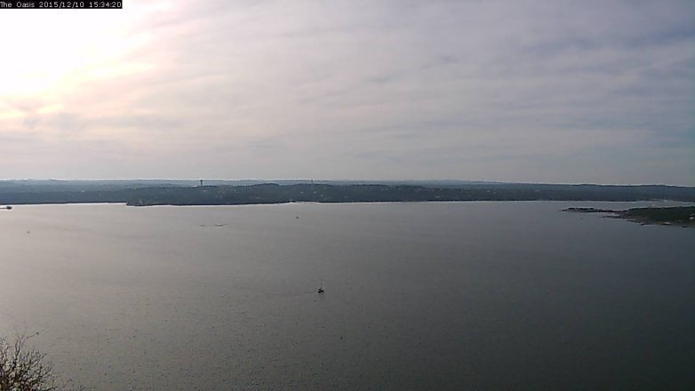 Lake Travis webcam, December 10, 2015 2:40 PM CT