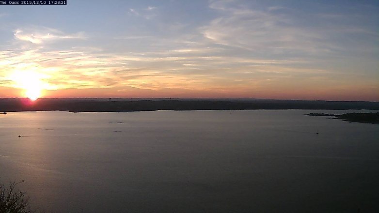 Lake Travis webcam, December 10, 2015 4:35 PM CT