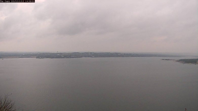 Lake Travis webcam, December 12, 2015 1:45 PM CT