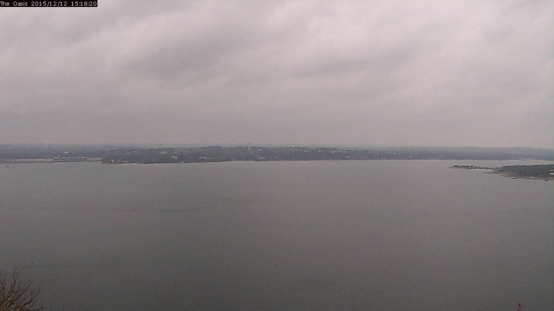 Lake Travis webcam, December 12, 2015 2:25 PM CT