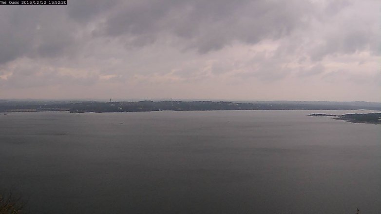 Lake Travis webcam, December 12, 2015 3:00 PM CT