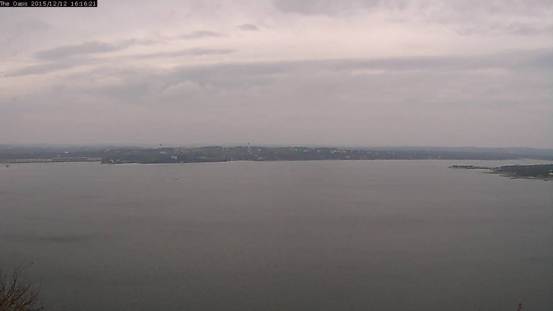Lake Travis webcam, December 12, 2015 3:25 PM CT